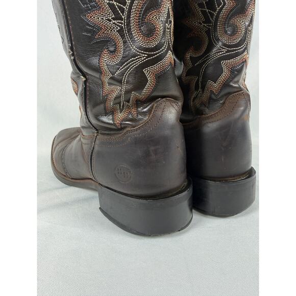 Double-H Brown Leather Western Cowboy Boots Men Size 10D Made in Mexico main image 10